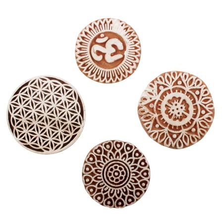 Set of 4 Piece New Mix Wooden Printing Block